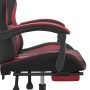 Silla gaming con reposapiés cuero sintético negro rojo tinto en Sillas gaming | Comprar online en Foru.es