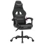 Silla gaming con reposapiés cuero sintético negro en Sillas gaming | Comprar online en Foru.es