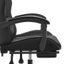 Silla gaming con reposapiés cuero sintético negro en Sillas gaming | Comprar online en Foru.es