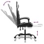 Silla gaming con reposapiés cuero sintético negro blanco en Sillas gaming | Comprar online en Foru.es