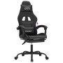 Silla gaming con reposapiés cuero sintético negro en Sillas gaming | Comprar online en Foru.es