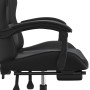 Silla gaming con reposapiés cuero sintético negro en Sillas gaming | Comprar online en Foru.es