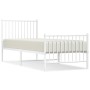 Estructura cama metal con cabecero y pie cama blanca 80x200 cm de vidaXL, Camas y somieres - Ref: Foro24-350940, Precio: 70,8...