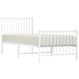 Estructura cama metal con cabecero y pie cama blanca 80x200 cm de vidaXL, Camas y somieres - Ref: Foro24-350940, Precio: 70,8...