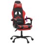 Silla gaming con reposapiés cuero sintético negro rojo en Sillas gaming | Comprar online en Foru.es