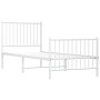 Estructura cama metal con cabecero y pie cama blanca 80x200 cm de vidaXL, Camas y somieres - Ref: Foro24-350940, Precio: 70,8...