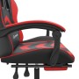 Silla gaming con reposapiés cuero sintético negro rojo en Sillas gaming | Comprar online en Foru.es