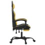 Silla gaming con reposapiés cuero sintético negro dorado en Sillas gaming | Comprar online en Foru.es
