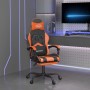 Silla gaming con reposapiés cuero sintético negro naranja en Sillas gaming | Comprar online en Foru.es