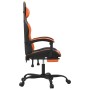 Silla gaming con reposapiés cuero sintético negro naranja en Sillas gaming | Comprar online en Foru.es
