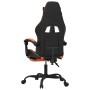 Silla gaming con reposapiés cuero sintético negro naranja en Sillas gaming | Comprar online en Foru.es