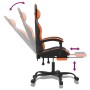 Silla gaming con reposapiés cuero sintético negro naranja en Sillas gaming | Comprar online en Foru.es