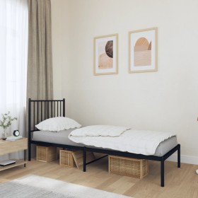 Estructura de cama con cabecero metal negro 80x200 cm de vidaXL, Camas y somieres - Ref: Foro24-350855, Precio: 61,88 €, Desc...