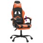 Silla gaming con reposapiés cuero sintético negro naranja en Sillas gaming | Comprar online en Foru.es