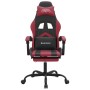 Silla gaming con reposapiés cuero sintético negro rojo tinto en Sillas gaming | Comprar online en Foru.es