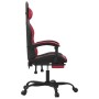 Silla gaming con reposapiés cuero sintético negro rojo tinto en Sillas gaming | Comprar online en Foru.es