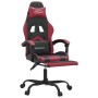 Silla gaming con reposapiés cuero sintético negro rojo tinto en Sillas gaming | Comprar online en Foru.es