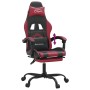 Silla gaming con reposapiés cuero sintético negro rojo tinto en Sillas gaming | Comprar online en Foru.es