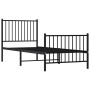 Estructura de cama con cabecero y estribo metal negro 80x200 cm de vidaXL, Camas y somieres - Ref: Foro24-350873, Precio: 72,...