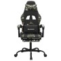 Silla gaming con reposapiés cuero sintético negro camuflaje en Sillas gaming | Comprar online en Foru.es