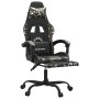 Silla gaming con reposapiés cuero sintético negro camuflaje en Sillas gaming | Comprar online en Foru.es