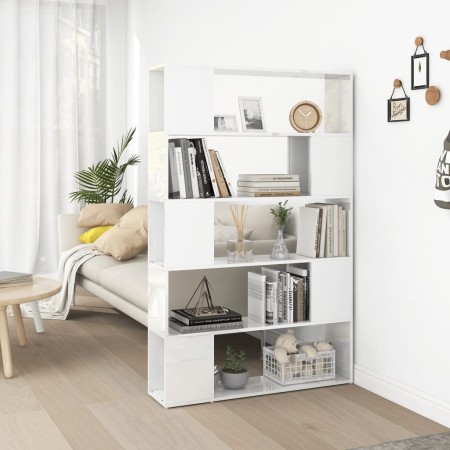 Librería separador madera de ingeniería blanco brillo de vidaXL, Librerías y estanterías - Ref: Foro24-809203, Precio: 93,99 ...