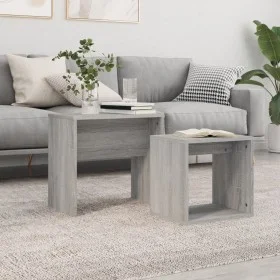 Stapelbare Couchtische 2 Stück Sonoma graues Holzwerkstoff von vidaXL, Couchtisch - Ref: Foro24-815541, Preis: 41,45 €, Rabat...