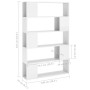 Librería separador madera de ingeniería blanco brillo de vidaXL, Librerías y estanterías - Ref: Foro24-809203, Precio: 93,99 ...