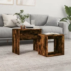 Stapelbare Couchtische, 2 Stück, Holzwerkstoff, Raucheiche von vidaXL, Couchtisch - Ref: Foro24-815540, Preis: 37,90 €, Rabat...