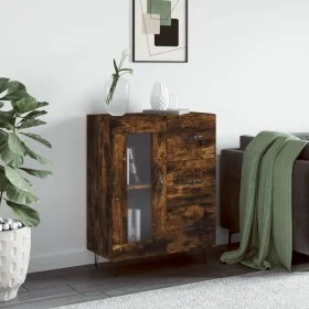 Aparador de madera de ingeniería roble ahumado 69,5x34x90 cm de vidaXL, Aparadores - Ref: Foro24-828041, Precio: 67,63 €, Des...
