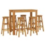 Mesa y taburetes altos de jardín 7 pzas madera maciza acacia en Conjuntos de jardín | Comprar online en Foru.es