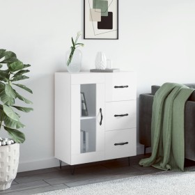 Aparador de madera contrachapada blanco brillante 69,5x34x90 cm de vidaXL, Aparadores - Ref: Foro24-828038, Precio: 101,75 €,...