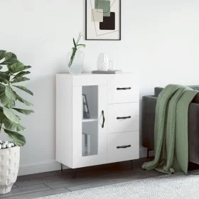 Aparador de madera contrachapada blanco brillante 69,5x34x90 cm de vidaXL, Aparadores - Ref: Foro24-828038, Precio: 100,54 €,...