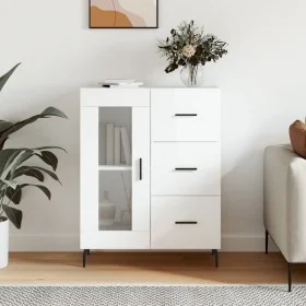 Aparador de madera contrachapada blanco brillante 69,5x34x90 cm de vidaXL, Aparadores - Ref: Foro24-828062, Precio: 107,50 €,...
