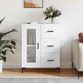 Aparador de madera contrachapada blanco brillante 69,5x34x90 cm de vidaXL, Aparadores - Ref: Foro24-828046, Precio: 109,05 €,...
