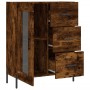 Aparador de madera de ingeniería roble ahumado 69,5x34x90 cm de vidaXL, Aparadores - Ref: Foro24-828057, Precio: 105,17 €, De...