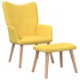 Silla de relajación con reposapiés tela amarillo mostaza de vidaXL, Sillones - Ref: Foro24-327937, Precio: 134,20 €, Descuent...