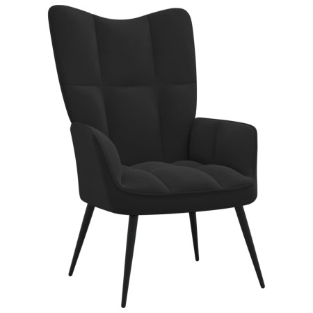 Silla de relajación de terciopelo negro de vidaXL, Sillones - Ref: Foro24-328079, Precio: 113,23 €, Descuento: %