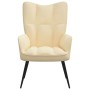 Silla de relajación de terciopelo blanco crema de vidaXL, Sillones - Ref: Foro24-328082, Precio: 109,38 €, Descuento: %
