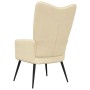 Silla de relajación de terciopelo blanco crema de vidaXL, Sillones - Ref: Foro24-328082, Precio: 109,38 €, Descuento: %