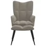 Silla de relajación con reposapiés terciopelo gris claro de vidaXL, Sillones - Ref: Foro24-328084, Precio: 116,01 €, Descuent...