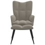 Silla de relajación con reposapiés terciopelo gris claro de vidaXL, Sillones - Ref: Foro24-328084, Precio: 117,66 €, Descuent...