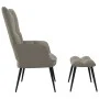Silla de relajación con reposapiés terciopelo gris claro de vidaXL, Sillones - Ref: Foro24-328084, Precio: 116,01 €, Descuent...