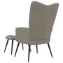 Silla de relajación con reposapiés terciopelo gris claro de vidaXL, Sillones - Ref: Foro24-328084, Precio: 116,01 €, Descuent...