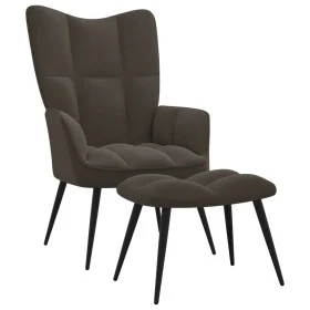 Silla de relajación con taburete terciopelo gris oscuro de vidaXL, Sillones - Ref: Foro24-328085, Precio: 116,68 €, Descuento: %