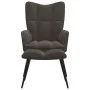 Silla de relajación con taburete terciopelo gris oscuro de vidaXL, Sillones - Ref: Foro24-328085, Precio: 116,68 €, Descuento: %