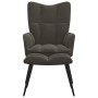 Silla de relajación con taburete terciopelo gris oscuro de vidaXL, Sillones - Ref: Foro24-328085, Precio: 119,10 €, Descuento: %