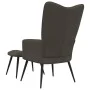 Silla de relajación con taburete terciopelo gris oscuro de vidaXL, Sillones - Ref: Foro24-328085, Precio: 116,68 €, Descuento: %
