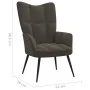 Silla de relajación con taburete terciopelo gris oscuro de vidaXL, Sillones - Ref: Foro24-328085, Precio: 116,68 €, Descuento: %