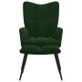Silla de relajación con taburete terciopelo verde oscuro de vidaXL, Sillones - Ref: Foro24-328086, Precio: 137,35 €, Descuent...